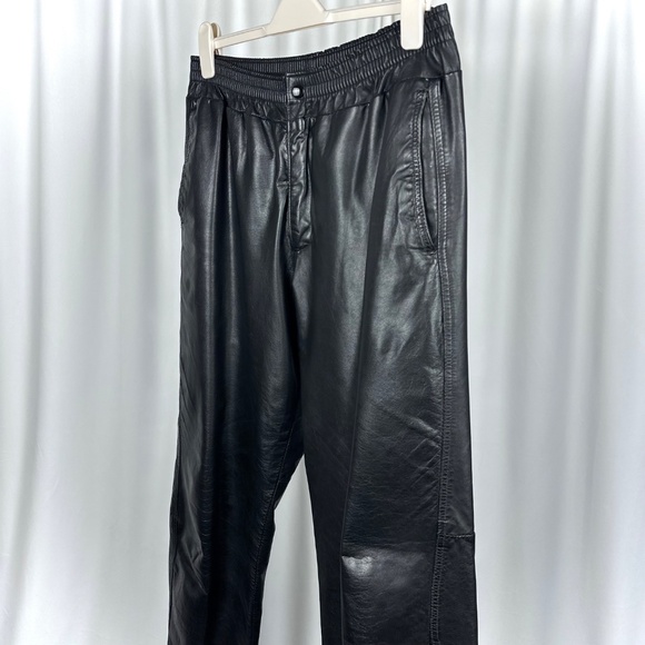 Vintage 1990’s 'Sears The Men's Store' Black Leather Cowhide Biker Pants • M/L - Picture 15 of 15